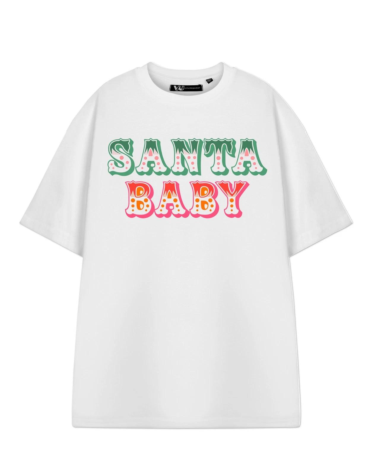 

Show Me The Merch White Santa Baby Short Sleeved 100% Cotton T-shirt Mens Tees Top Unisex S