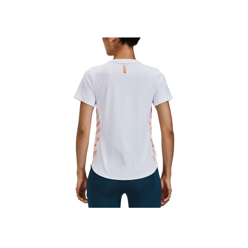 Under Armour Iso-Chill Rundhals Bedrucktes Lasergeschnittenes Kurzarm-T-Shirt Damen T-Shirts Weiß 1376818-100