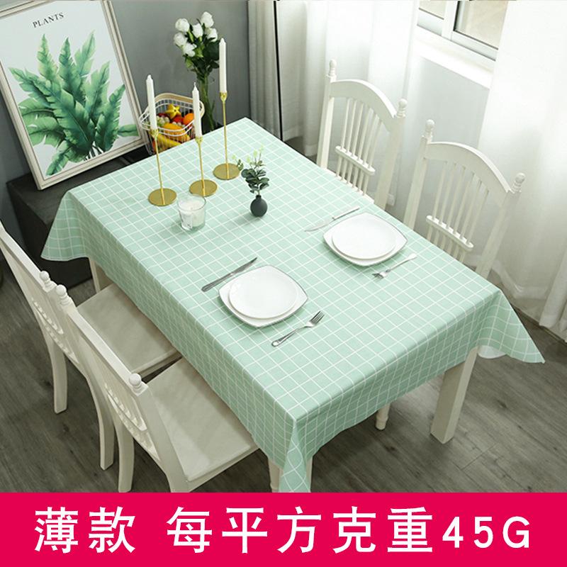 Home Tablecloth, Anti-scalding, Waterproof, Oil-proof, No-wash PVC Plaid Coffee Table Table Mat, Dormitory Tablecloth