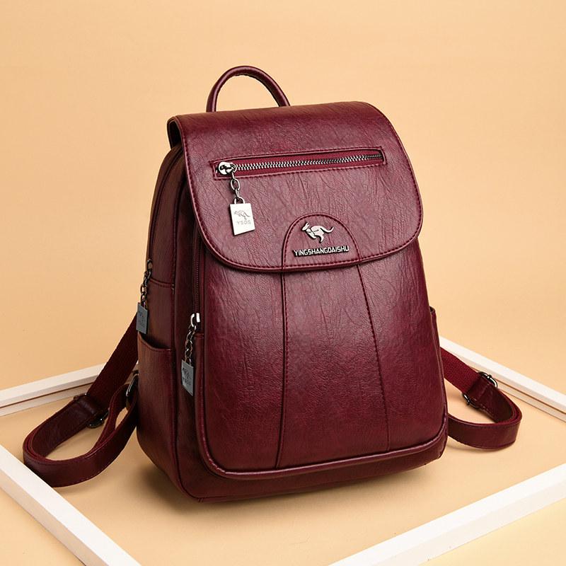 New Women's Backpack Large  Capacity Soft Leather Travel Bag Fashion Trend Student Backpack