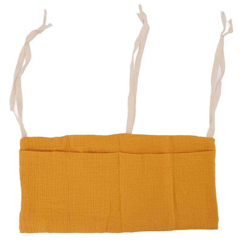 Pure Cotton Crepe Baby Crib Storage and Diaper Hanging Bag - Multiple Colors