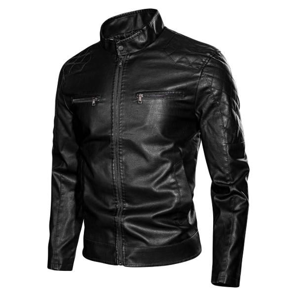 Autumn And Winter Men's Motorcycle Suit Simple And Versatile Leather Jacket Loose Leather Jacket
