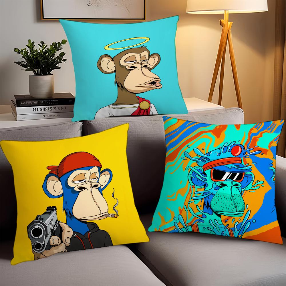B-Bored Ape ART Pillow Case Office Cushions Suitable For Sofa Car Decorative Cushion Cover