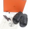 Pristine HERMES Sandals Izmir H logo design shower sandals slides black Used