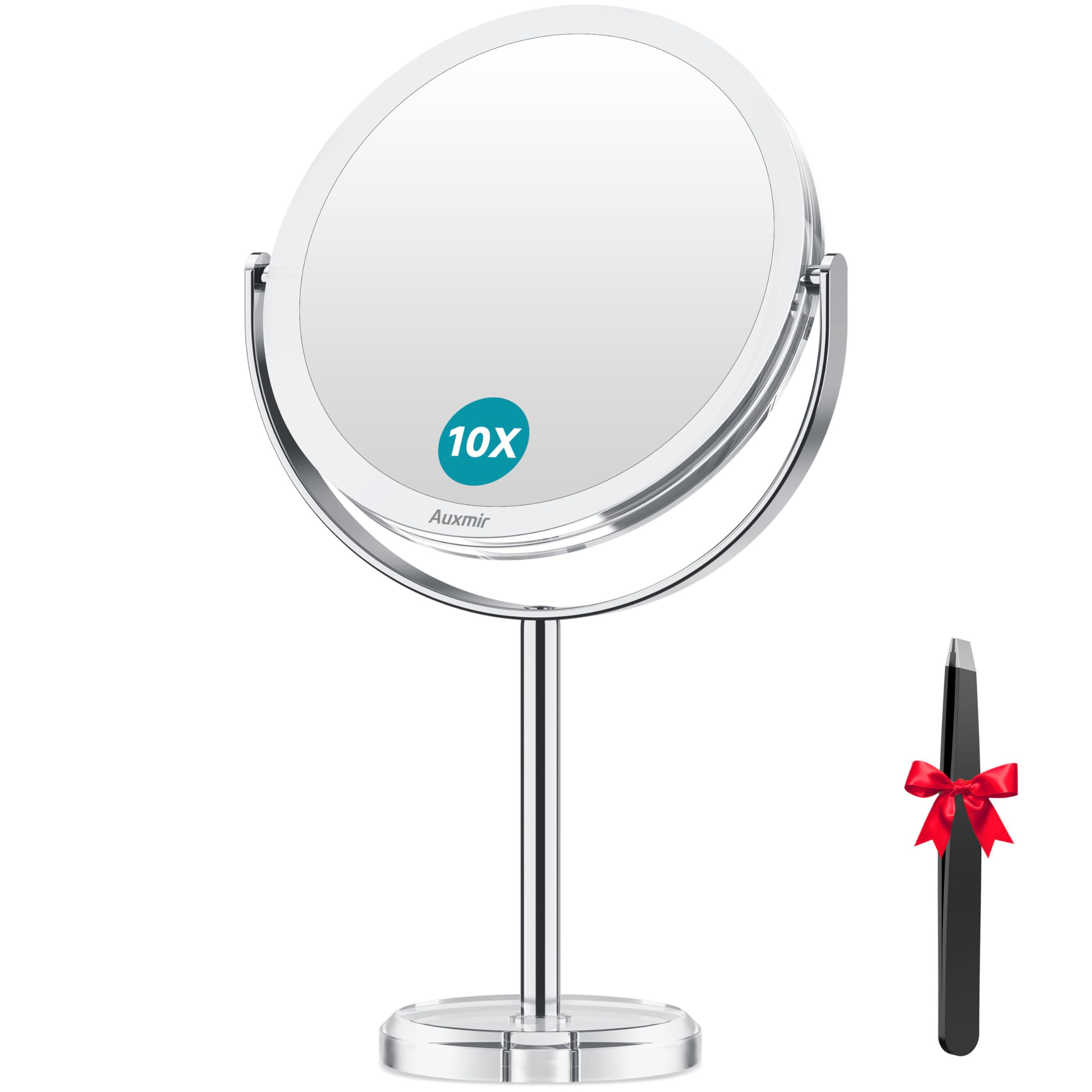 

Auxmir настольное увеличительное зеркало 10x 1x двухстороннее съемное зеркало для макияжа Truth Chrome поставляется с простым в использовании популярным подарочным зеркалом для макияжа,