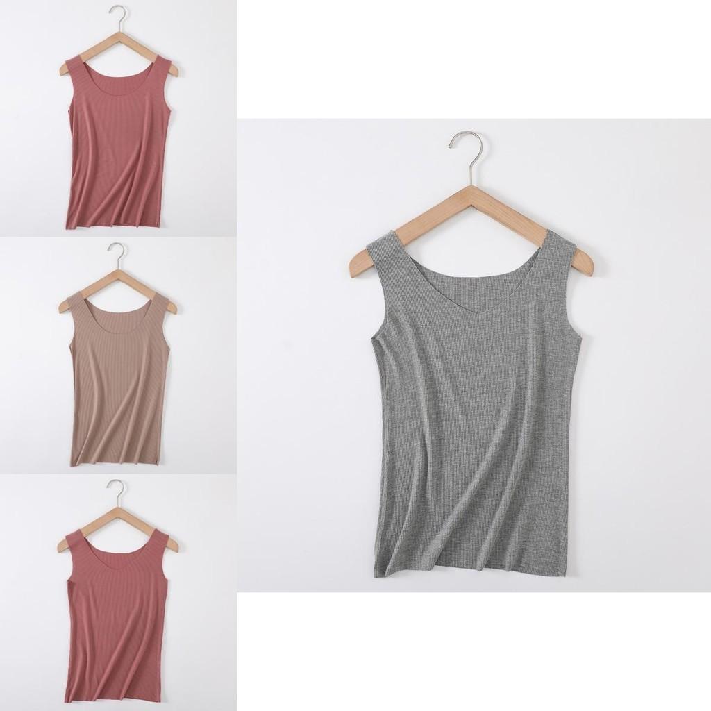 Women's Soft Seamless Ribbed Racer Back Stretch Tank Top For Yoga And Layering