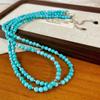 Retro Artificial Turquoise Collarbone Chain Necklace Neck Chain Light Luxury Niche Design Sense Beaded Necklace