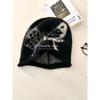 Double inin versatile butterfly knitted cold hat women's winter warm face small headhat