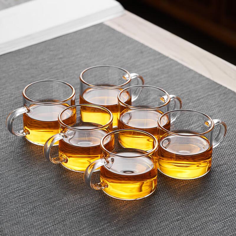 Лю Чанмин Маленькие стеклянные пиалы с ручками, 110 мл (Набор из 6)