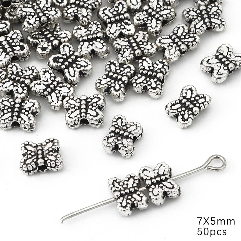 10-50 stk Legering Hjerte Butterfly Anheng Charms Shell Leaves Perler For DIY Armbånd Å gjøre smykker Funn