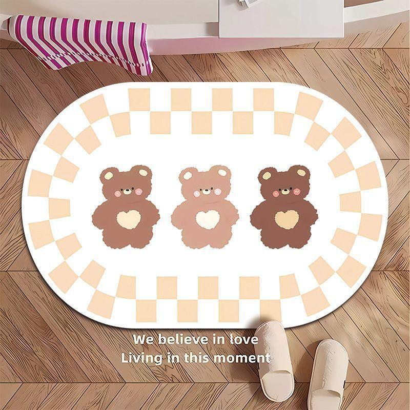 

Мультяшный милый диатомовый грязевой абсорбент нескользящий коврик для ванной комнаты дома спальни Ins мягкий коврик для пола туалета веранда коврик ковер 40 * 60cm (diatom mud)