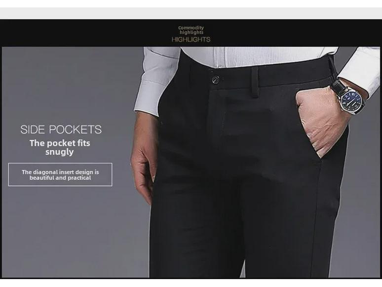 Men's Slim Fit Elastic Casual Business Trousers - Autumn Collection