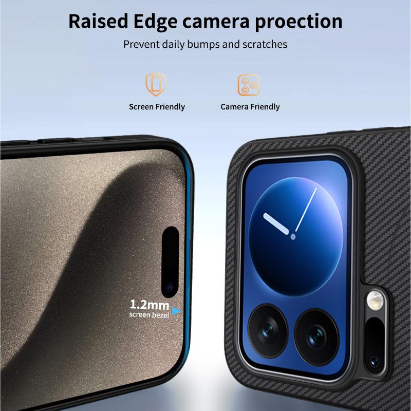 For Xiaomi 17 Pro Max Magnetic Case WANLONFENG TQ Series Carbon Fiber Texture PC TPU Phone Cover