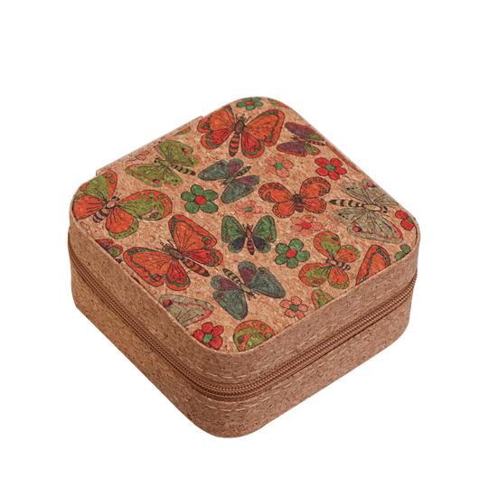 Retro Jewelry Case Portable Travel Jewelry Box Small Jewelry Organizer with Removable Divider Hooks for Earrings Rings Necklaces