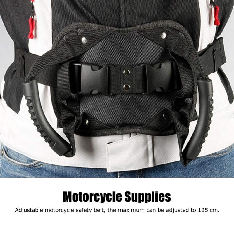 Black Motorcycle Safety Belt Electromobile Rear Seat Safety Strap Handle For Motorcycle Passenger