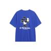 Li-Ning X Disney Oswald Series Cartoon And Letter Print Round Neck Loose Short Sleeve T-Shirt Unisex Tops Bright-Blue AHST313-3