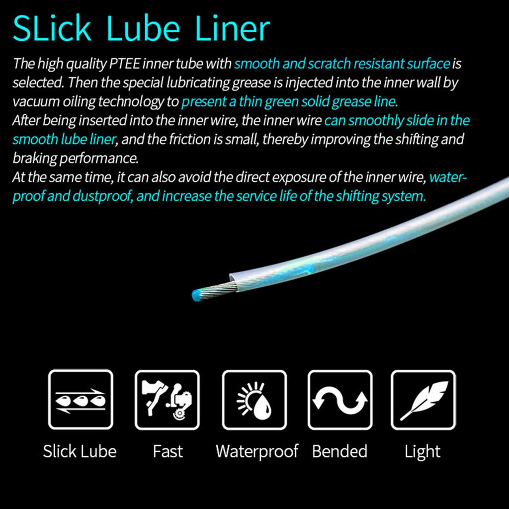 Bicycle Brake Cable Replacement Waterproof Bike Catheter Lube Guide Oil Tube Inner Pipe Suitable for All Types of Bikes