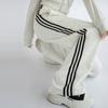 Women's Loose-Fit Striped Sweatpants Autumn Winter Casual High Waist Slim Straight-Leg Pants  Elastic Bunded Feet Bottoms