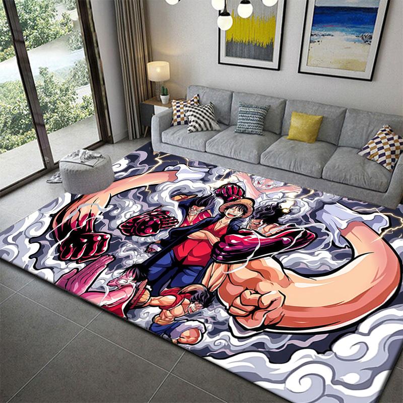 One Piece Modern Anime Theme Rug Soft Washable Cozy Bedroom Floor Mat 60x90cm