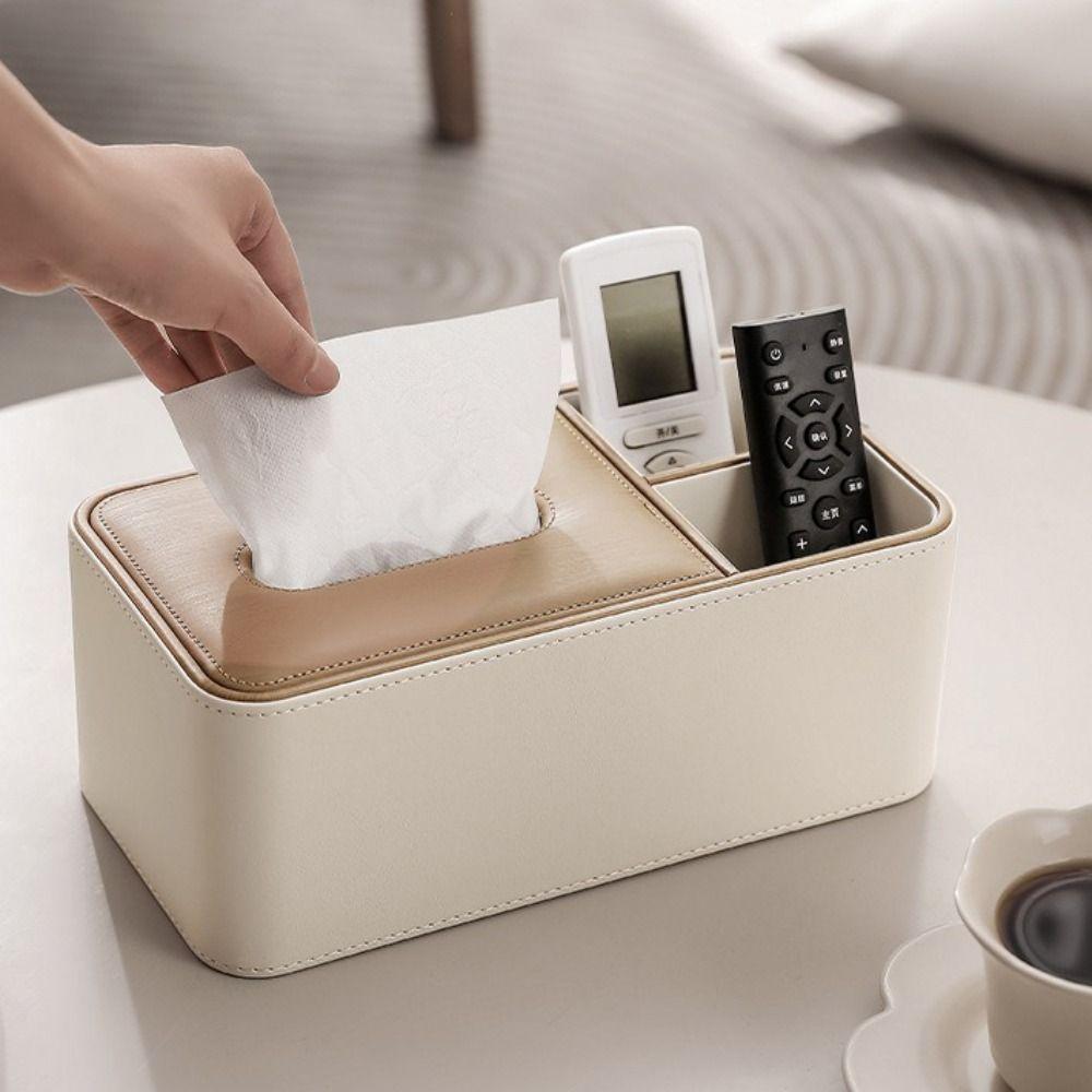 PU Leather Tissue Box Luxury Tissue Box Cover Household Tissue Storage Box Hotel Living Room