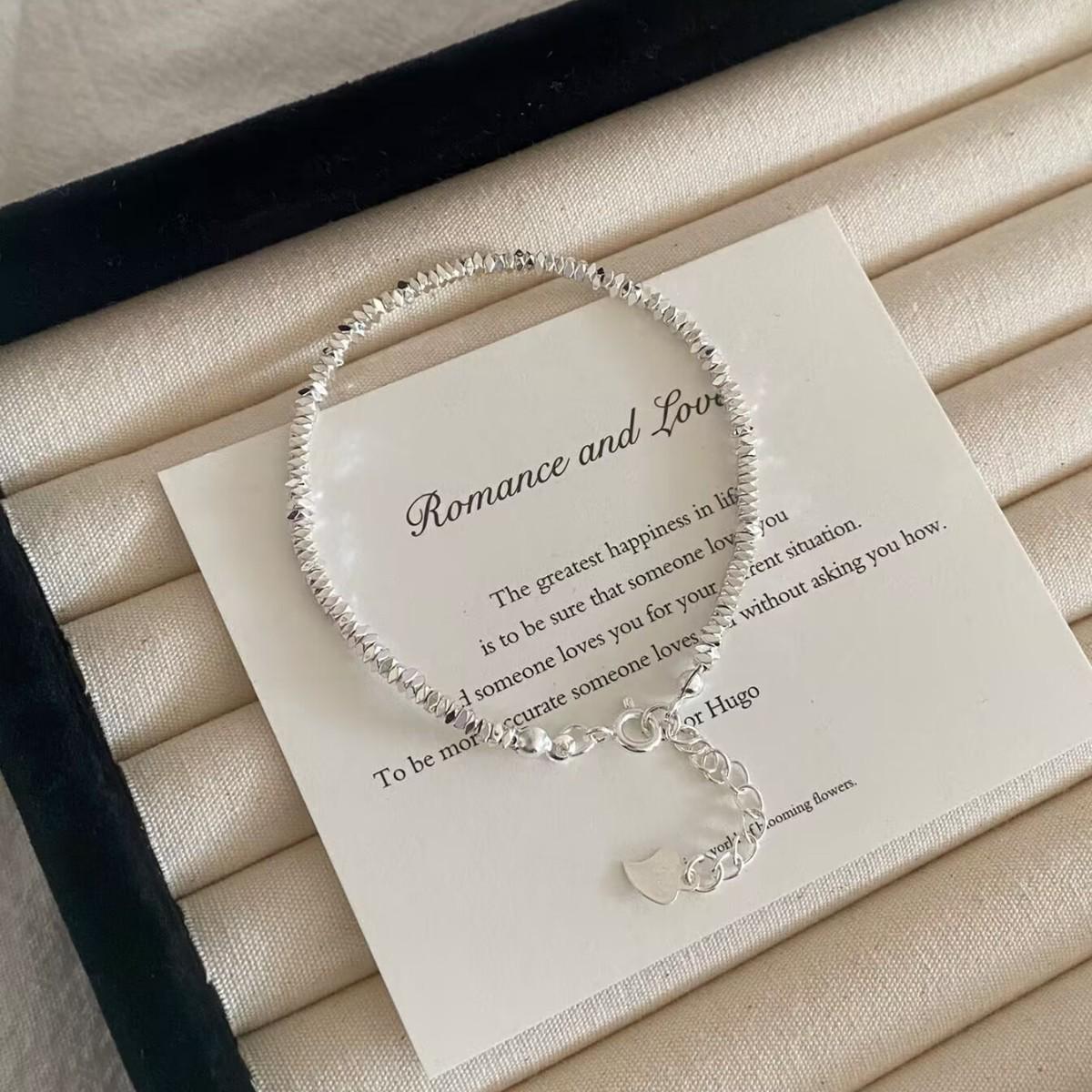 Elegant French Silver Bracelet: Women s Luxury, Unique Design, Cool Style, Exquisite Niche Jewelry
