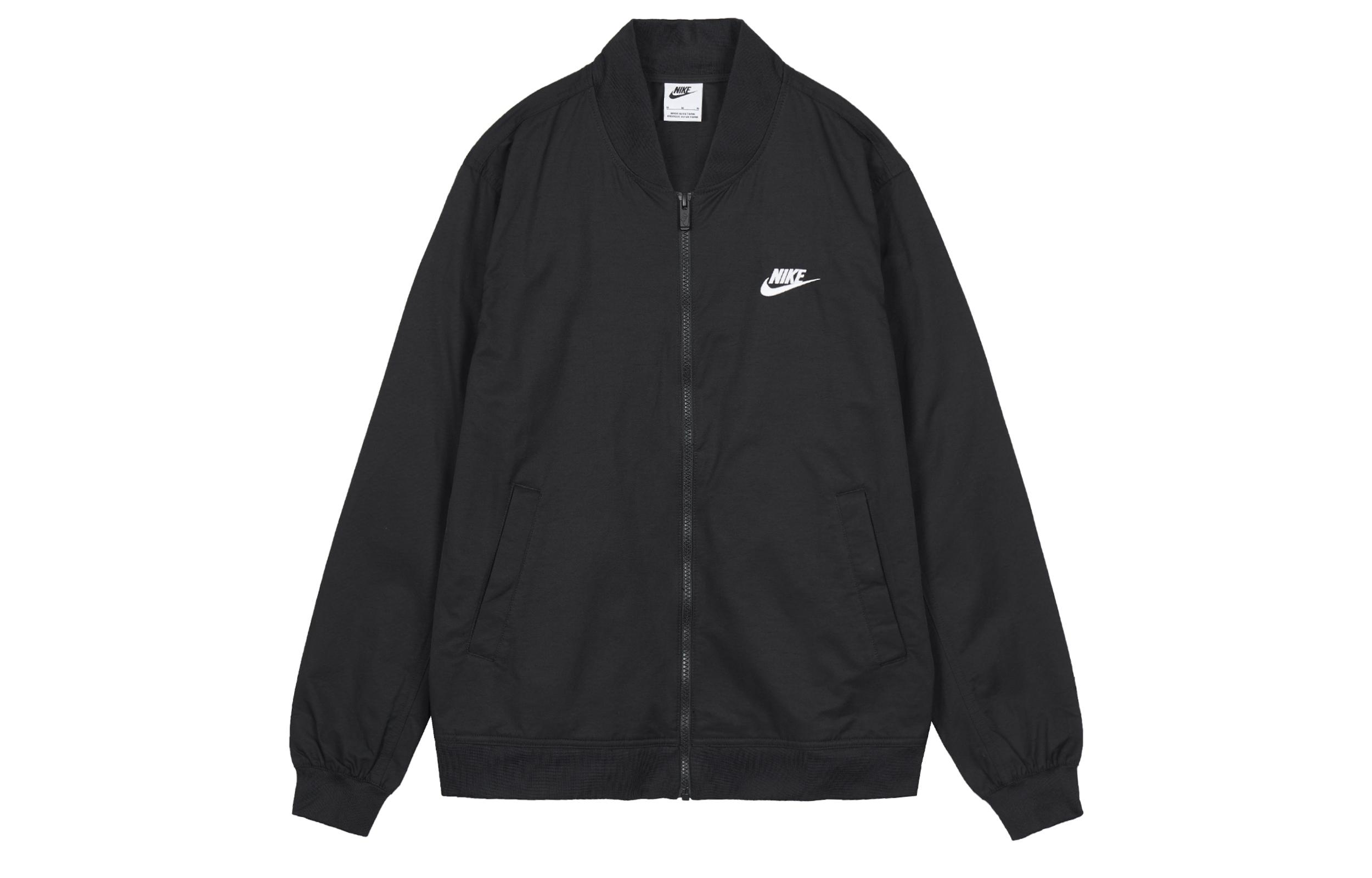 Nike Logo Stand Collar Long Sleeves Jacket Black DM6822-010 M
