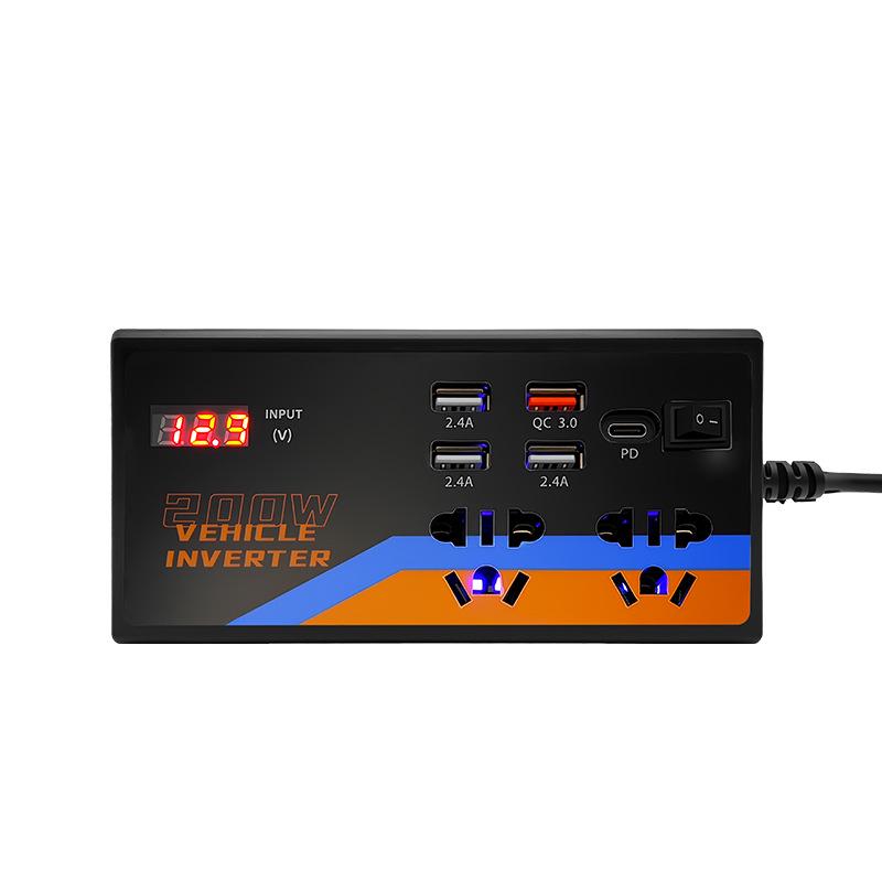 

Автомобільний інвертор живлення 12В/24В на 110В/220В з швидкою зарядкою Type-C CN Standard 12V to 220V