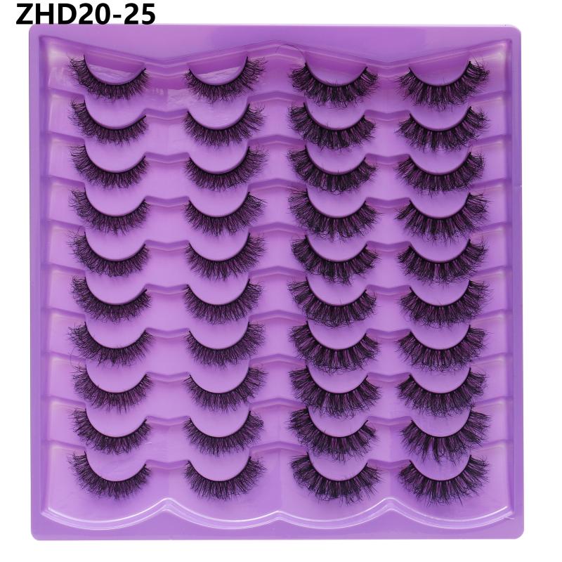 20 Pairs Faux Mink Lashes 3D Fluffy Natural Lashes Makeup False Eyelashes Russian Strip Lashes Eyelash Extension