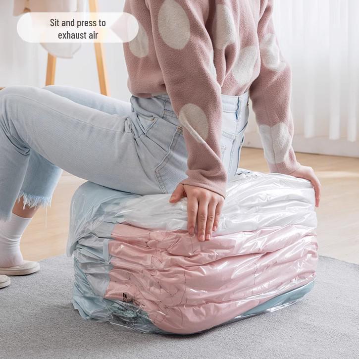 Bolsa de Compresión al Vacío Grande Sin Bomba para Edredones, Colchas, Ropa y Maletas