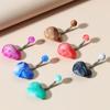 The Newly Listed Marble Acrylic ,The Navel Navel Nail Love Peach Heart 6 Color Can Choose Puncture Jewelry