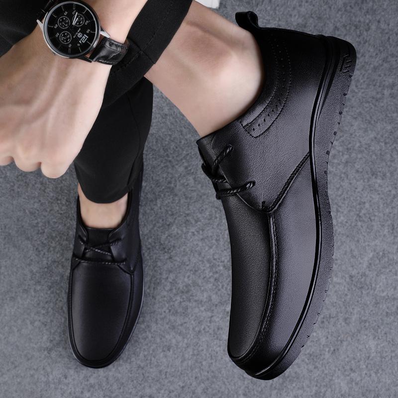 Fashion Men's Lace-Up Shoes 2025 New Classic Men's Casual Flats All-match Business Leather Shoes Men's Lace Up Comfortable Oxford Shoes