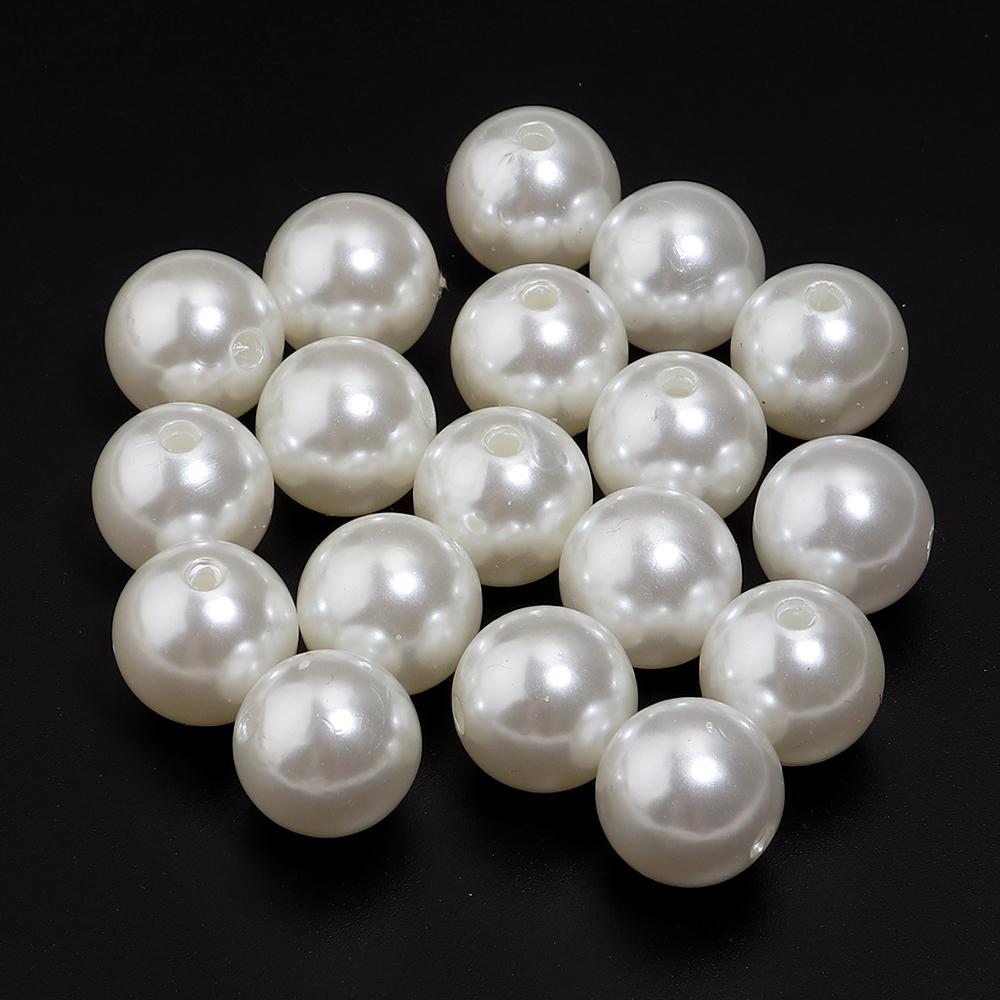 10-1000pcs Beige ABS Imitation Pearl Beads Multisize Round Loose Beads With Hole For Jewelry Making DIY Bracelets Accessories