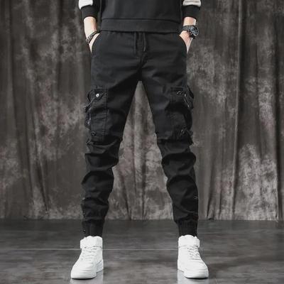 Peto ajustado de estilo americano para hombre - Pantalones guapos y resistentes al desgaste con múltiples bolsillos para primavera y otoño
