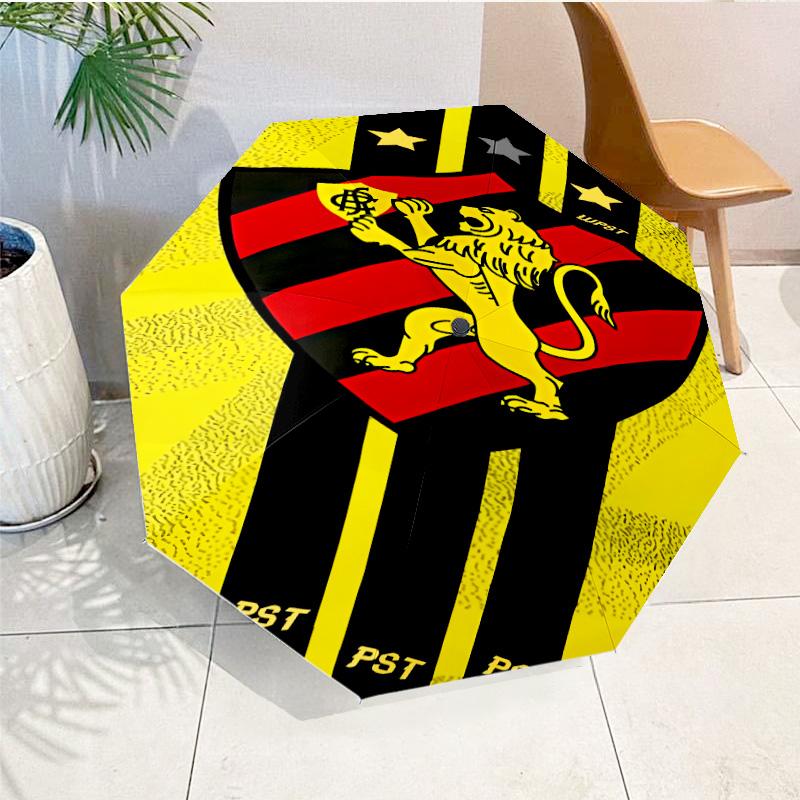 Sport Club Football Crest Printed Automatic Umbrella, 8-Frame for Travel, Camping, Casual Umbrella, Essential Gift for for Family and Friends