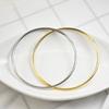 2mm Smooth Titanium Steel 18K Gold-Plated Bracelet for Women - Simple Round Design, Stainless Steel Jewelry