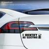 I Identify As A Electric Car Stickers Waterproof Reflective Decal Auto Door Window Rear Windshield Decoration for Tesla BYD