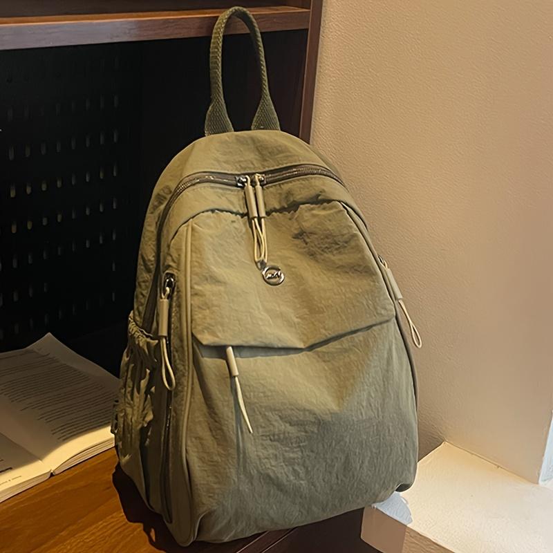 New Women S Fashion Solid Color Versatile Large Capacity Fashion Backpack зелёный