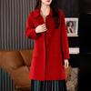 Red Design Double-sided Wool Coat Women's Autumn and Winter New Medium and Long Wool Coat