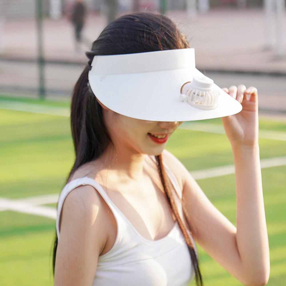 USB Charging Summer Fan Cap Rotatable Sunscreen Cap Fan 3 Speeds Fan Visor Hat Sun Protection Hat Fan for Women/Men/Children