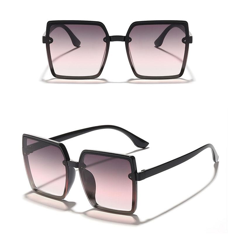 Fashion Square Sunglasses Woman Retro Vintage Gradient Sun Glasses Female Clear Lens