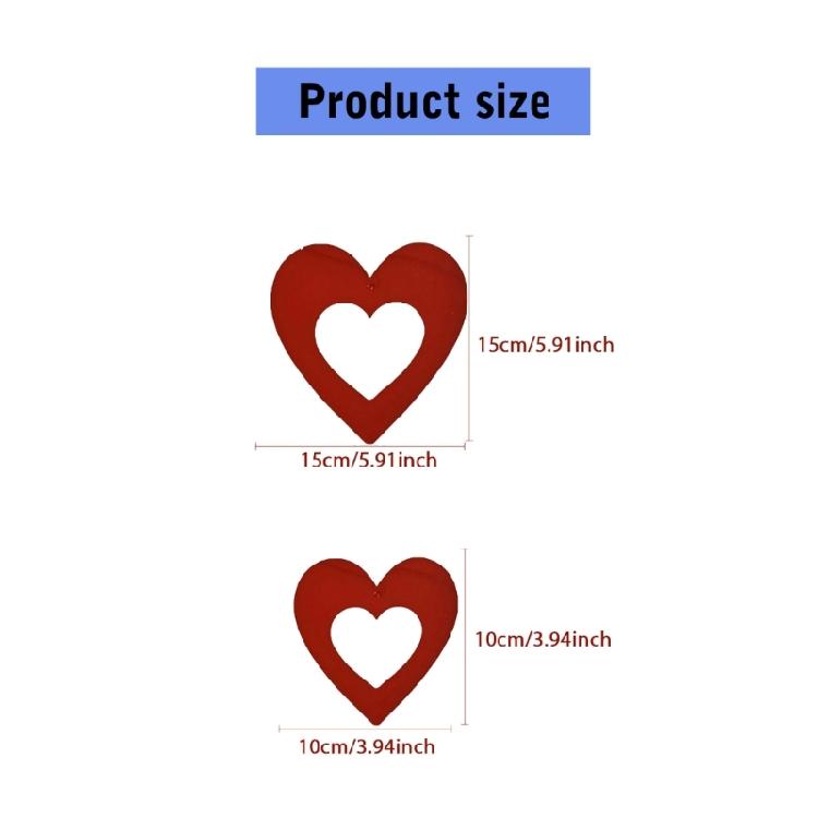 40 Pieces Cutout Heart Hanging Pendant for Indoor Christmas Tree Embellishments Festival Home Decoration Accessories