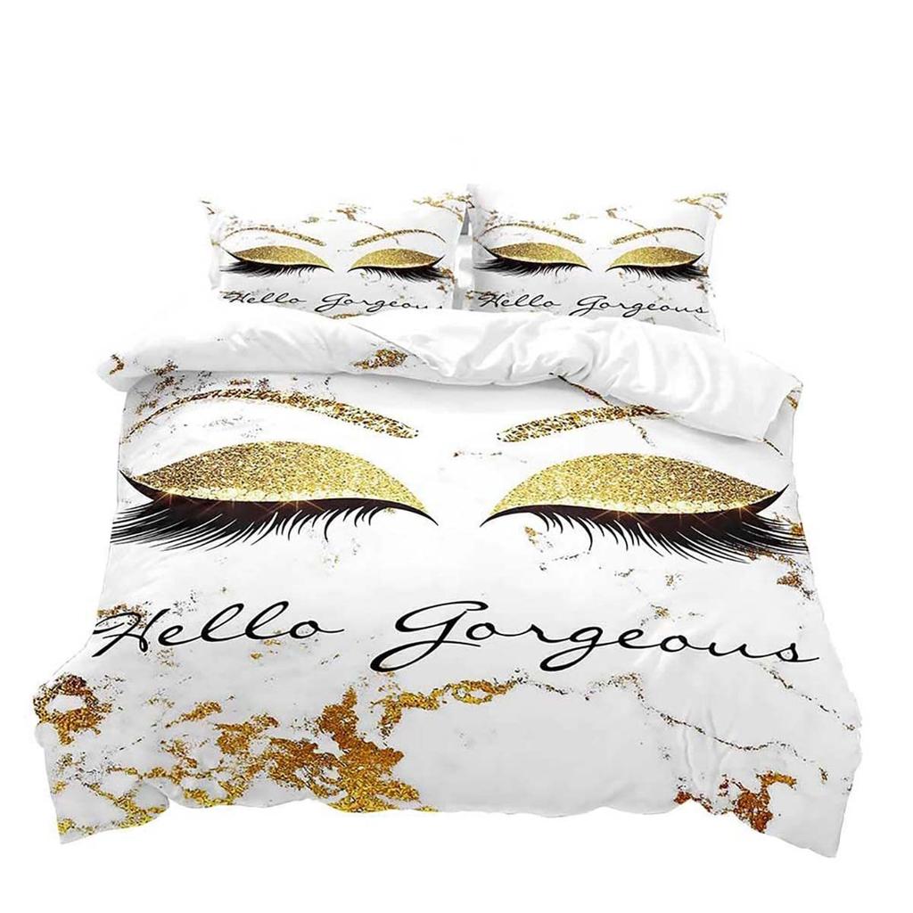 Eyelash Pattern Digital Printing Duvet Cover Set Bedding