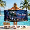 Custom Text Beach Towel, Soft Absorbent Swimming Multi-use TowelHalloween Michael Myers