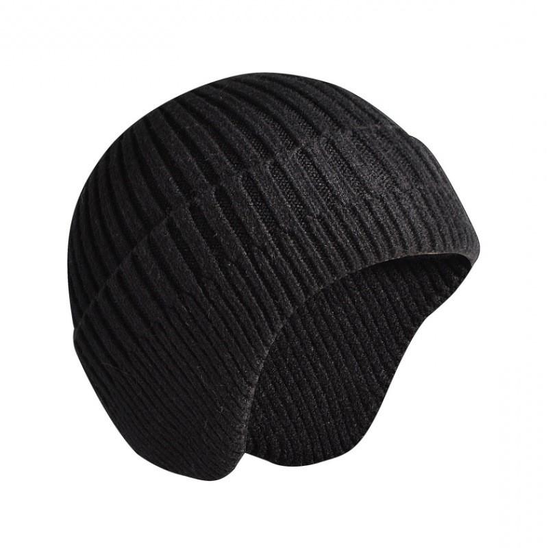 Simple Solid Color Men Casual Warm Knitted Hat With Ear Protection For Winter
