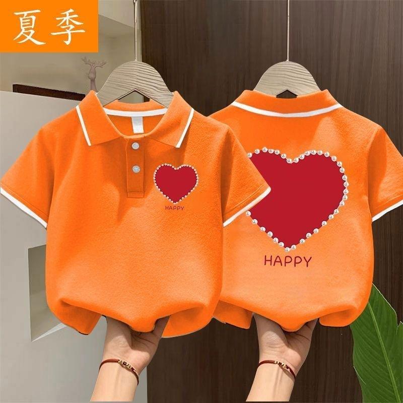 Girls Summer Loose Polo Shirt Short Sleeve T Shirt Trendy Casual Kids Clothes
