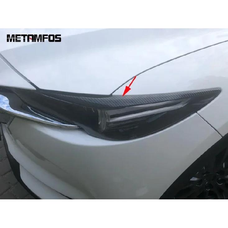 For Mazda CX-5 KF CX8 2017- 2024 Carbon Fiber Head Light Lamp Eyelid Eyebrow Headlight Strip Accessories Car Styling