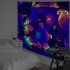 Black Light Tapestry Wall Hanging UV Reactive Psychedelic Hippie  for Bedroom Dorm Indie Room Decor