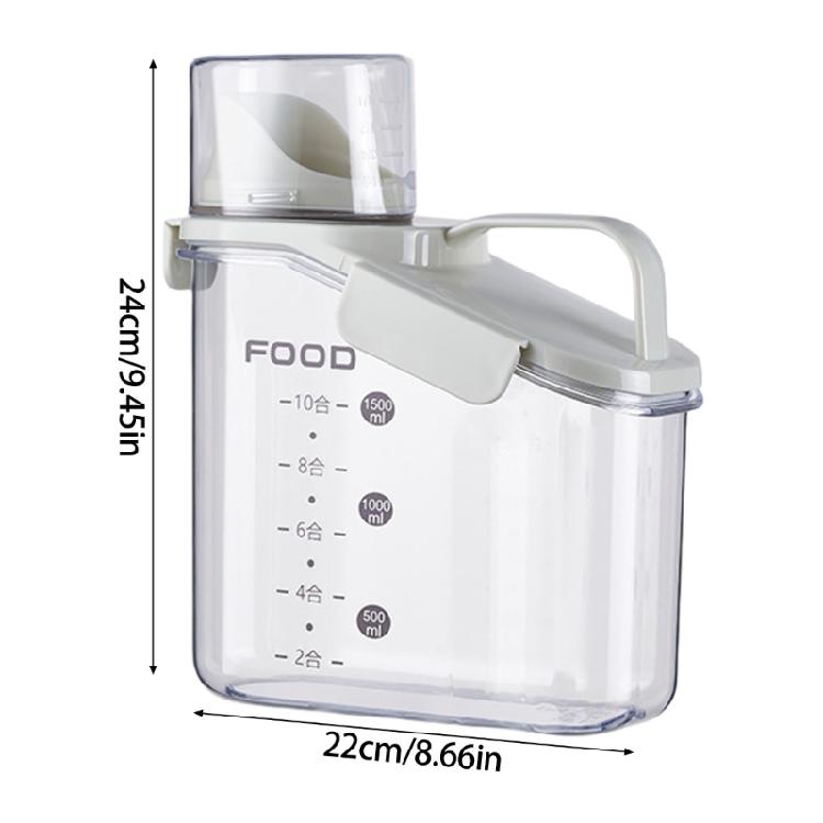 Transparent Bulk Food Container with Pouring Spout Nonslip Handle Box Large Capacity Storage Bin For Snacks Pet Food