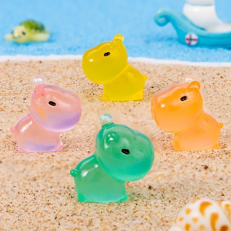 8 Stück leuchtende Capybara Mini-Harztiere Figuren, Schreibtisch Tischplatte Outdoor Basteldekoration Für Miniatur DIY Garten Zubehör
