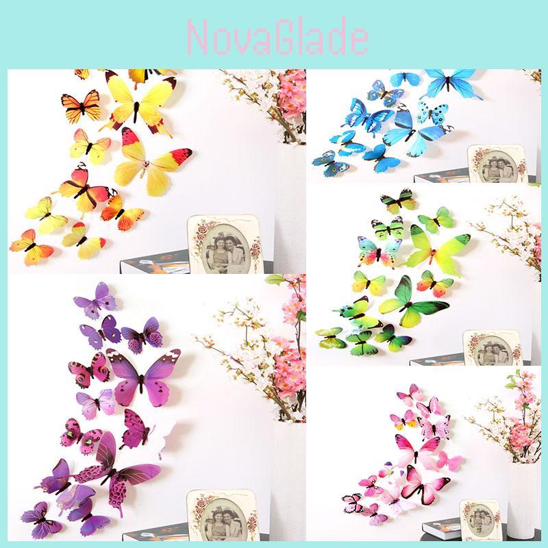 Atemberaubende 12 Stück 3D-Schmetterlings-Wandaufkleber für lebendige DIY-Raumdekoration und Dekor
